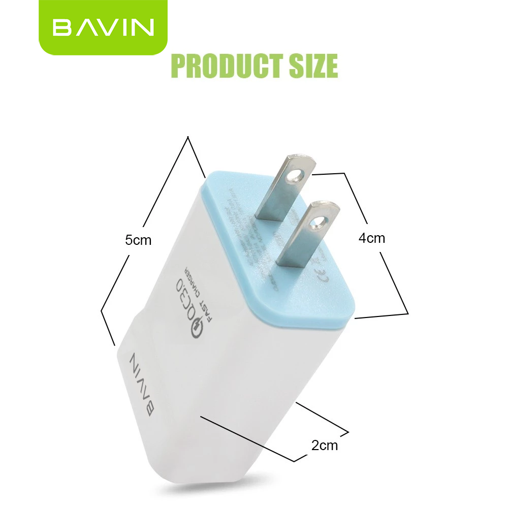 BAVIN PC658 Qc3.0 Quick Charging Charger W/ Charging Cable for iPhone / Micro / Type-C