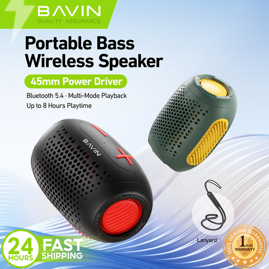BAVIN BM31 Portable Bluetooth Speaker Big Sound Deep Bass Hi-Res Sound Audio w/ 1200mAh+Free Lanyard