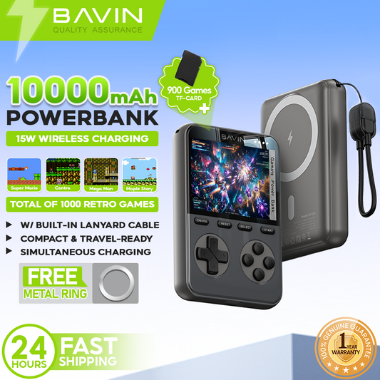 BAVIN PC1231S 2in1 10000mAh 20W Game Console Power bank Magnetic Wireless w/ Dual Type-C Cable + TF Card