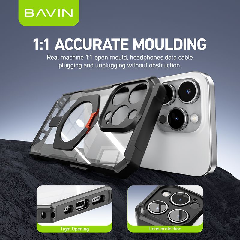 BAVIN E-YX302B-XX Magnetic Phone Case w/ 110° Angle Adjustment for iPh 14-15 Pro Max Series