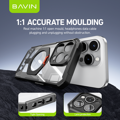 BAVIN E-YX302B-XX Magnetic Phone Case w/ 110° Angle Adjustment for iPh 14-15 Pro Max Series