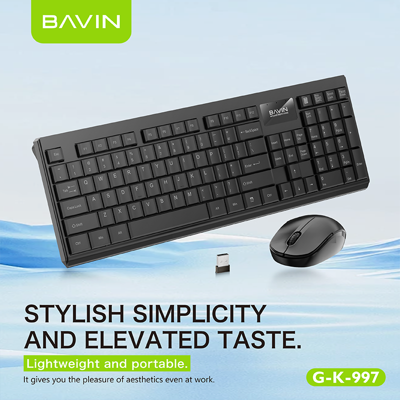 BAVIN G-K-997 2.4G Wireless Keyboard & Mouse for PC & Laptop