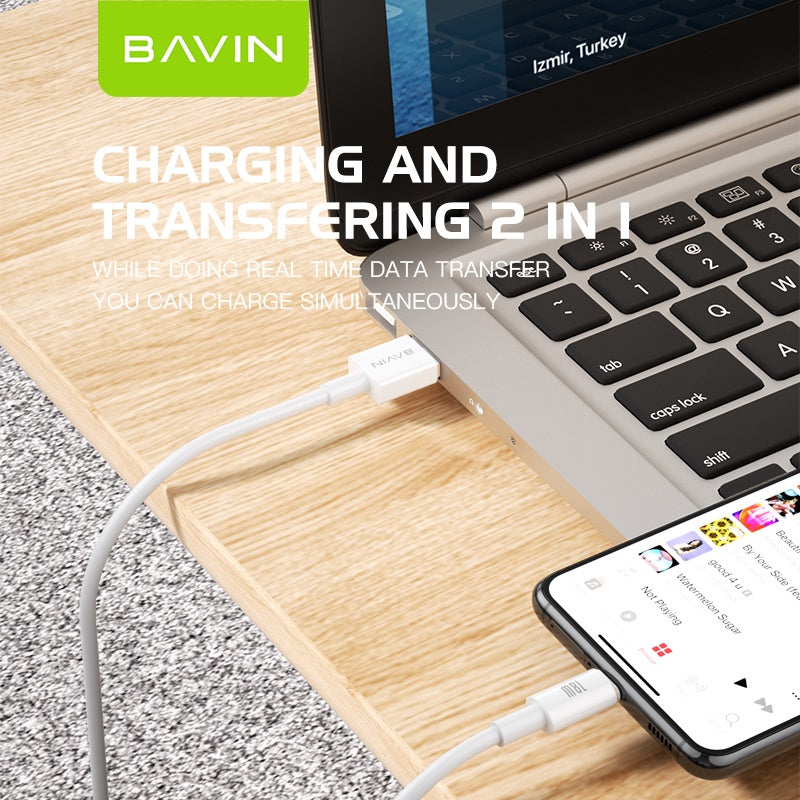 BAVIN U-CB253 60W 30W 18W 12W Fast Charging & Data Transfer 1.2/2m Cable For Micro Type-C iPhone