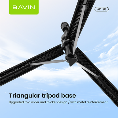 BAVIN P28 Multifunctional Bluetooth Selfie Stick w/ Wireless Remote, Adjustable Phone Stand, Portable Travel Tripod for Smartphones