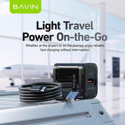 BAVIN C-PC2088 Universal 20W Fast Charging Adaptor Support PD + QC 3.0 Widely Compatibility for Android & iPh Devices