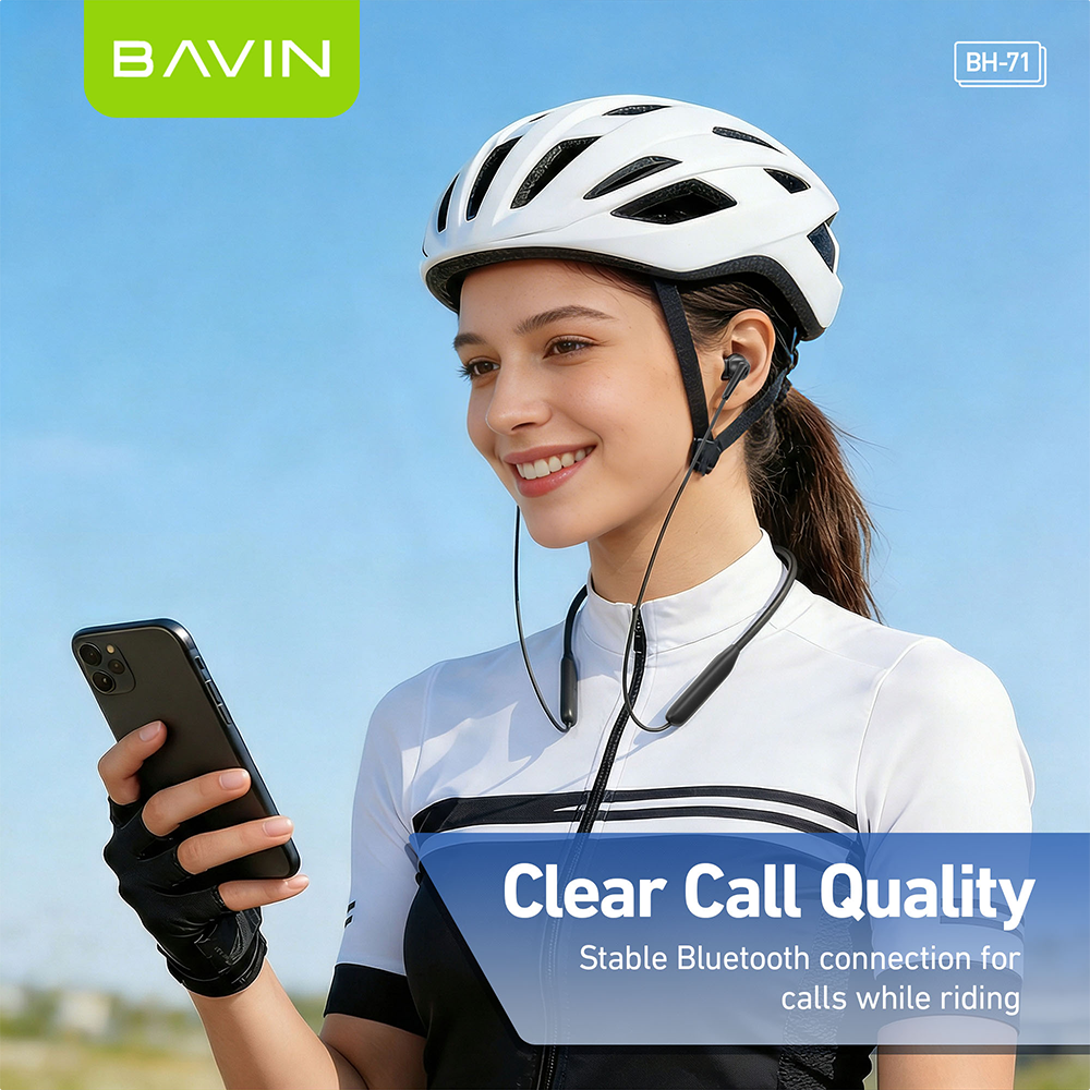 BAVIN BH71 HiFi Bluetooth 6.0 Wireless Magnetic Neckband Headphone | 15H Playtime | Game Sports Earbud