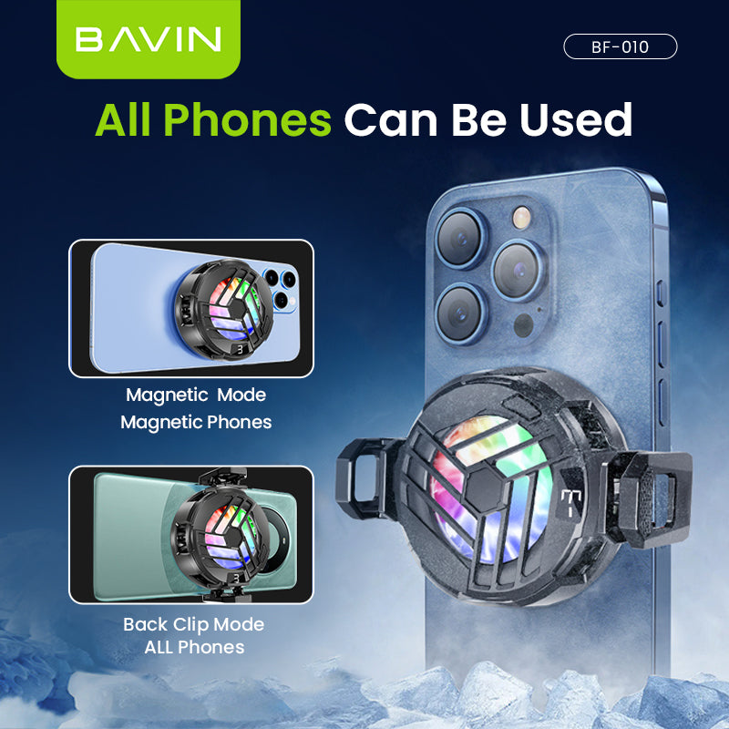 BAVIN BF-010 Magnetic Phone Cooler w/ Clip Design / RGB Light / Adjustable Cooling Gears