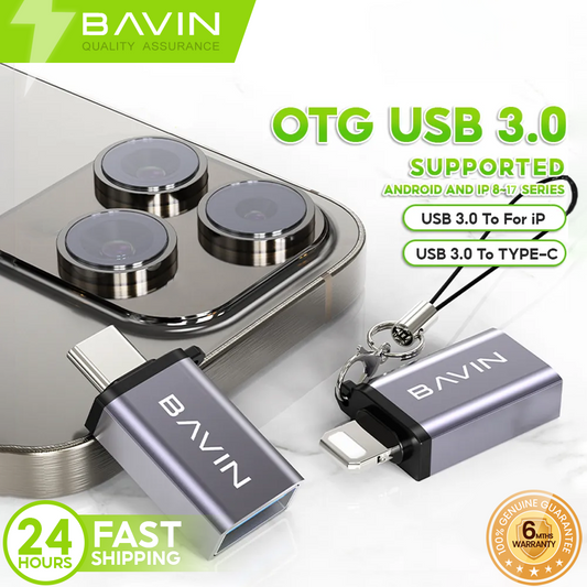 BAVIN OTG Adaptor USB 3.0 Fast Data Transfer for For iPhone 17 and TYPE-C Android Mouse Keyboard USB
