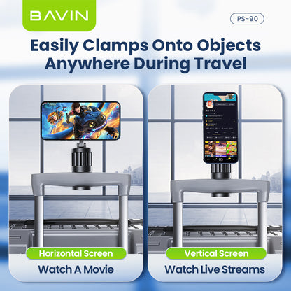 BAVIN PS90 360° Magnetic Phone Holder | Foldable Travel Mount w/ Anti-Slip Pad, Strong Grip & Hands-Free Stand
