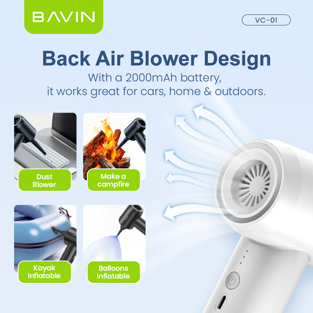 BAVIN Z-VC01 Handheld 6 in 1 Wireless Portable Wet & Dry Vacuum Cleaner 6000Pa Suction Rechargeable
