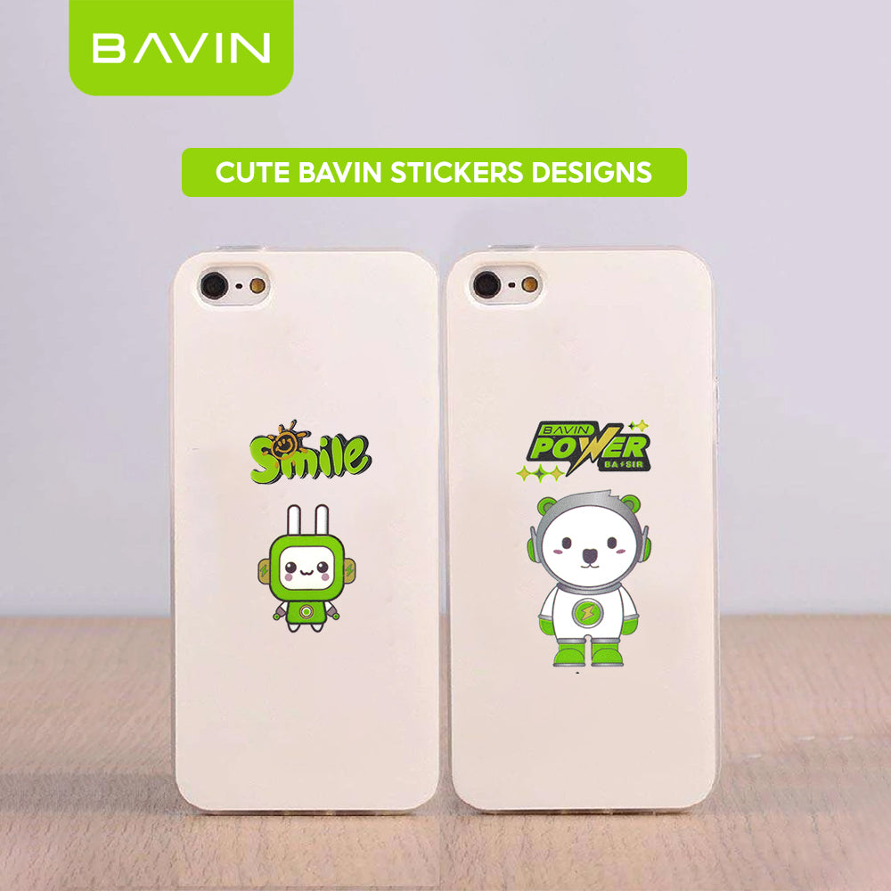 BAVIN Cute Cartoon Character Stickers Transparent DIY Decorative Sticker Suitable for Powerbank, Laptop & Smartphones