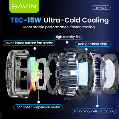BAVIN Magnetic Gaming Phone Cooler | Fast Cooling, Heat Dissipation & Adjustable Fan Compatible for iPhone & Android