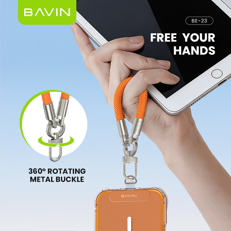BAVIN BE23 Portable Multi-Purpose 8cm Finger Strap Braided Phone Lanyard For Keychain & TWS Earbuds