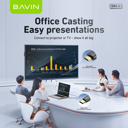 BAVIN U-HD-26-XX 4K USB-C to HDMI High-Speed Adapter Cable Plug & Play Converter