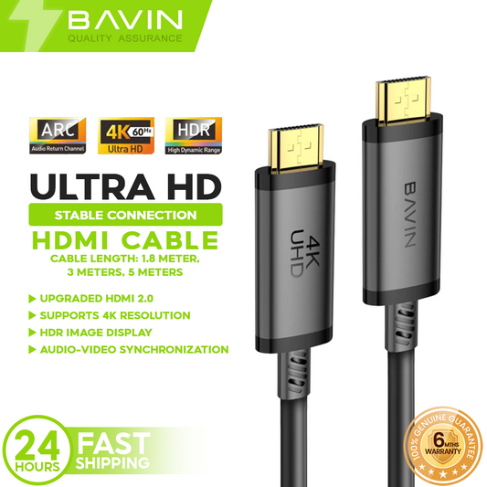 BAVIN HD25 HighSpeed HDMI Cable 4K UltraHD 3D Gold Plated Port for Xiaomi Mi Box PS5 Splitter Switch