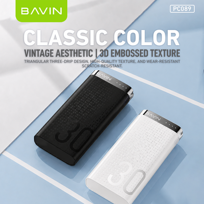 BAVIN PC089 30000mAh Large Capacity Powerbank w/ Flashlight / Micro & Type-C Input / 2x USB Output