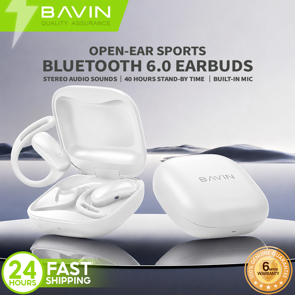 BAVIN BA106 Hi-Fi Open-Ear Wireless Bluetooth 6.0 Earbuds w/ Type-C Fast Charging for Smartphones