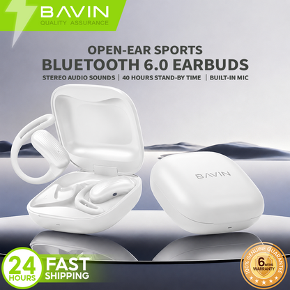 BAVIN BA106 Hi-Fi Open-Ear Wireless Bluetooth 6.0 Earbuds w/ Type-C Fast Charging for Smartphones