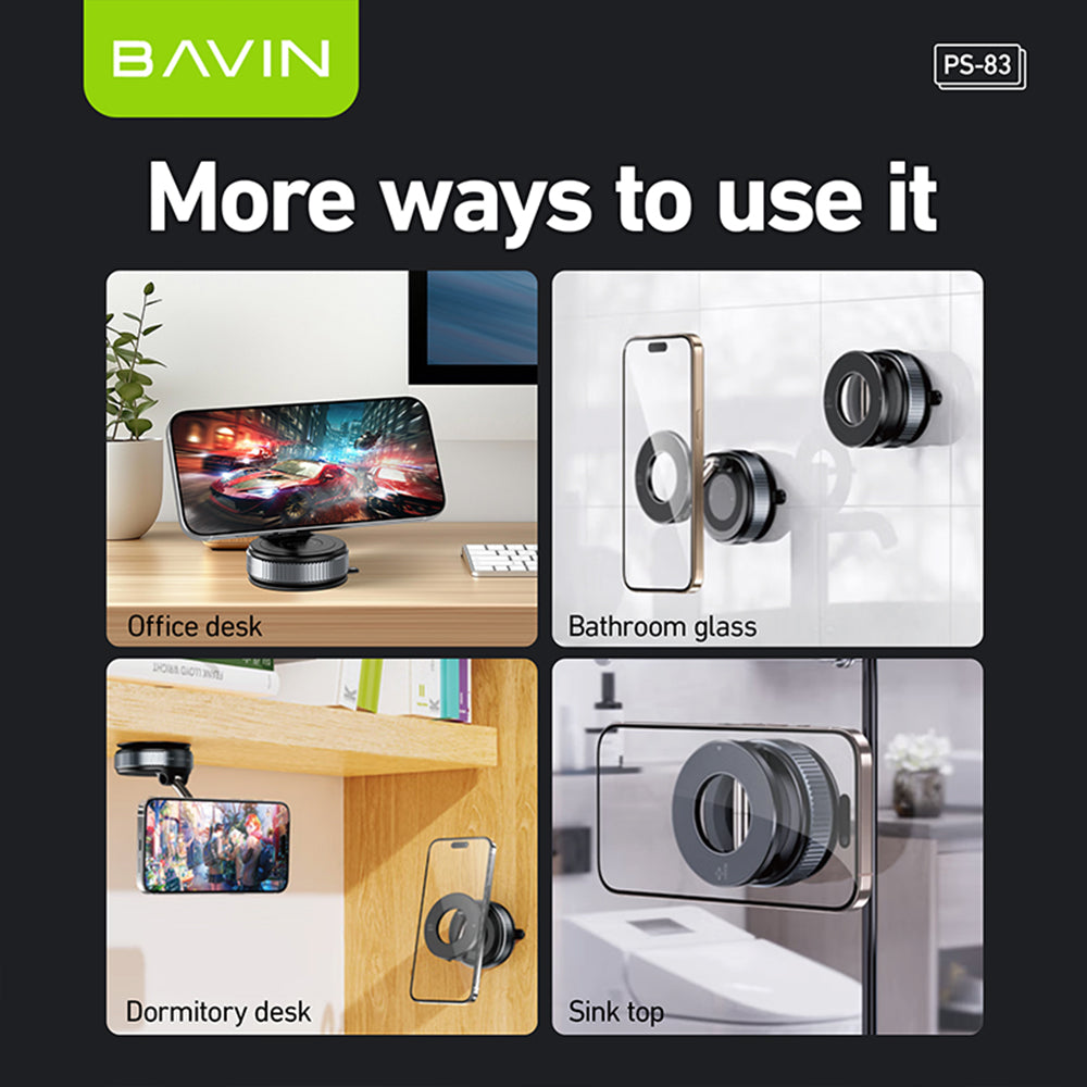BAVIN D-S-PS83 Magnetic Car Mount Dashboard / Windshield Holder w/ 360° Rotation for Smartphones