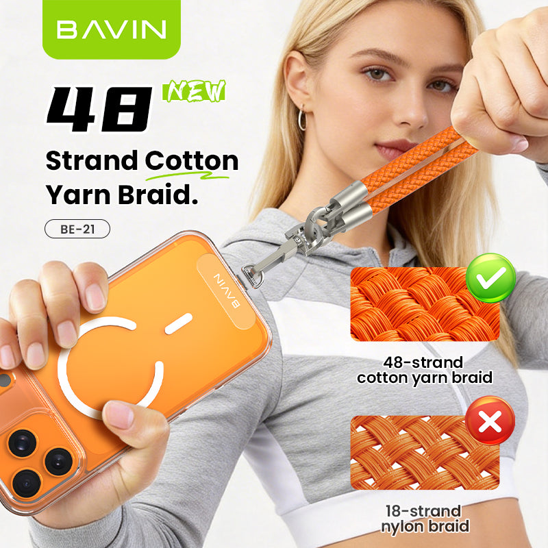 BAVIN BE21 2in1 Detachable Double Rope Phone Lanyard Crossbody & Wrist -Universal Strap for Phone Case
