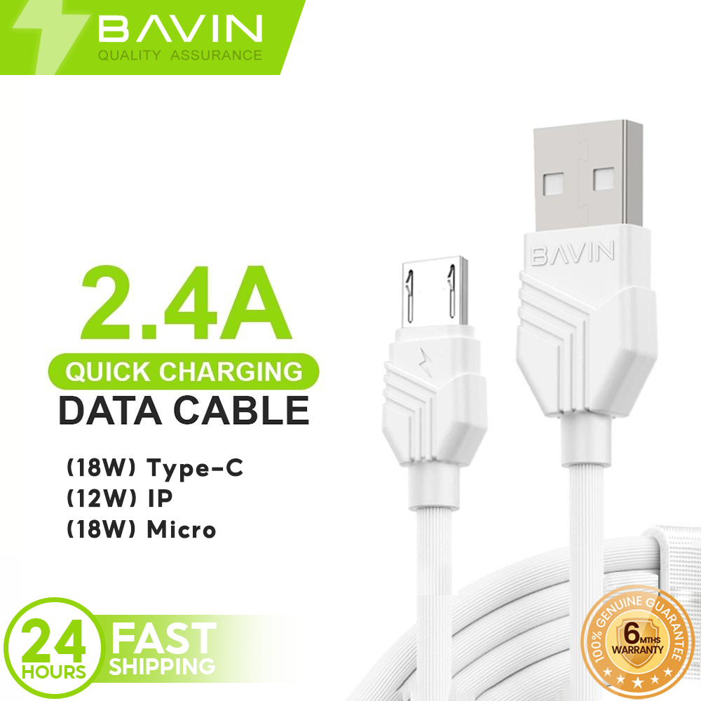 BAVIN CB161 2.4A Fast Charging 1 Meter Data Cable Compatible for iPhone/ Type-C / Micro Devices