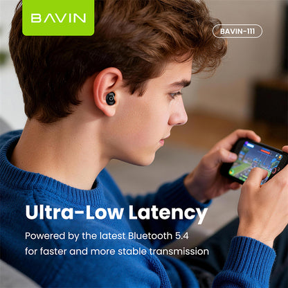 BAVIN BA111 TWS Hi-Res Audio Mini Bluetooth 5.4 Wireless Earbuds w/ Smart Touch & Long Battery Life