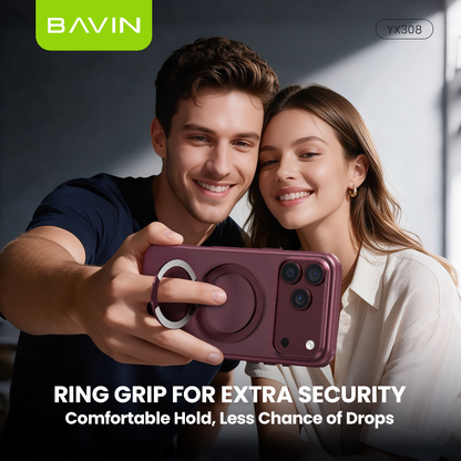 BAVIN YX308 Magnetic Phone Case w/ 360° Rotating Ring Stand Strong Magnetic Holder for iPhone 18 Series