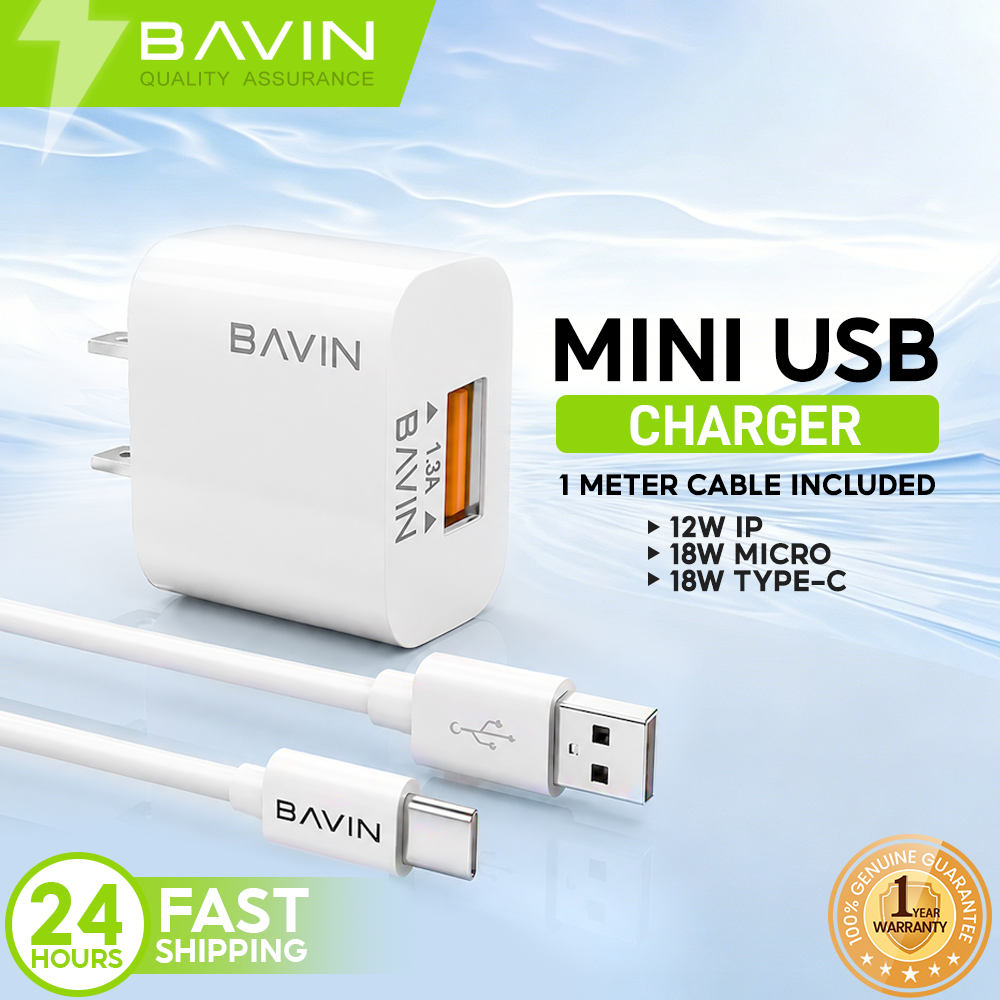 BAVIN PC515 Universal Adapter Charger Smart Mini USB Over Charge Protection for Micro / iPhone / Type-C