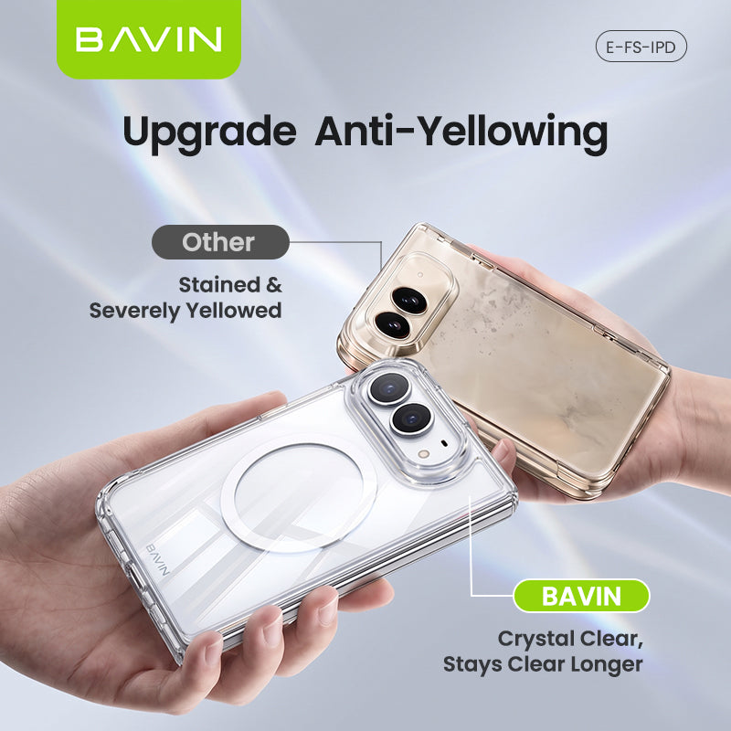 BAVIN iPhone Duo Transparent Ultra Slim Magnetic Phone Case | Anti-Yellowing, Shockproof Phone Cover
