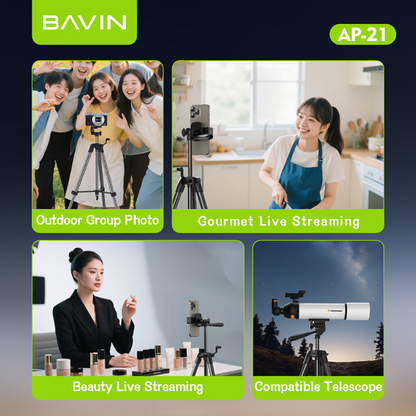 BAVIN D-Z-P21 Wireless Tripod with Bluetooth Remote for Camera & Phone