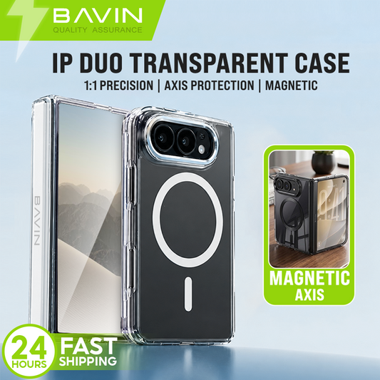 BAVIN PS iPhone Duo Transparent Ultrathin Magnetic Phone Case Shockproof Hinge Protection Phone Cover