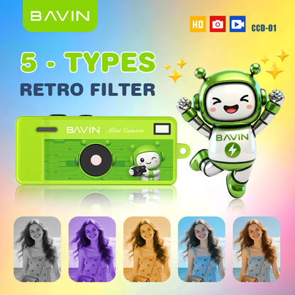 BAVIN CD01 Mini Thumb Camera 1080P HD 12MP Wide w/ Flash and Keychain | Support TF Card