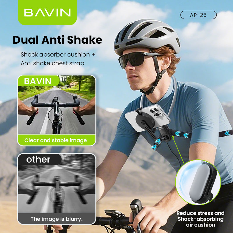 BAVIN D-Z-P25 Magnetic & D-Z-P26 Clip-On Universal Neck Mount Phone Holders | 360° Rotating | Hands-Free Stand for Mobile Phones