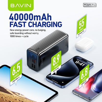 BAVIN Y-PC069 Pro 40000mAh Portable Powerbank w/ Multiple 3.0A Output & Input