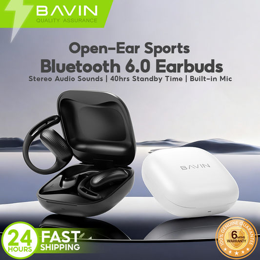 BAVIN BA106 Hi-Fi Open-Ear Wireless Bluetooth 6.0 Earbuds w/ Type-C Fast Charging for Smartphones