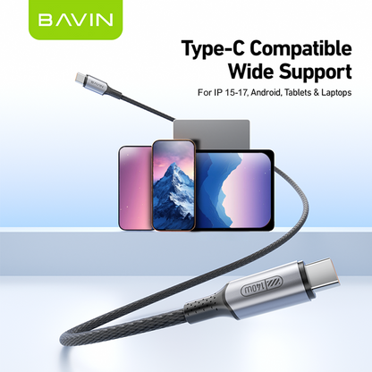 BAVIN CB422 140W PD 3.1 USB-C to USB-C Fast Charging Cable 1.2m Braided+PPS For Phone/Tablet/Laptop