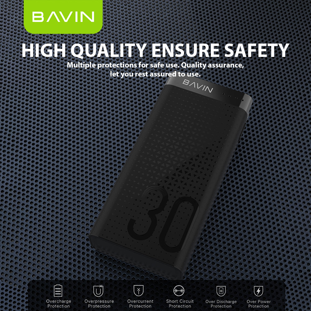 BAVIN Y-PC089 30000mAh Powerbank w/ Built-in Flashlight Dual Input & USB Output