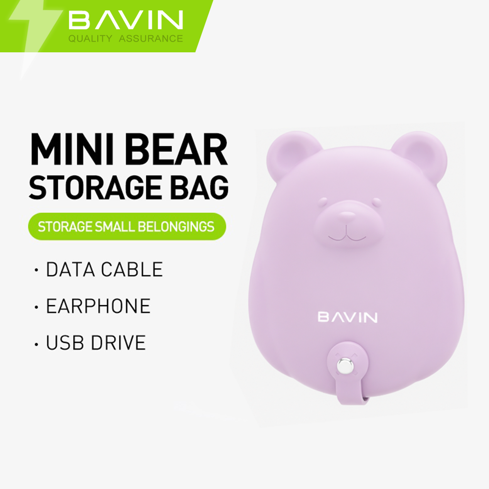 BAVIN BE03 Mini Bear Data Cable / Earphone Storage Bag Gadgets Storage Bag Organizer Accessories