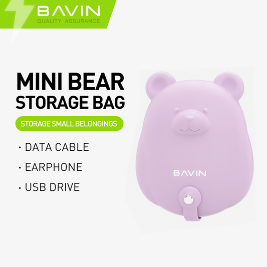 BAVIN BE03 Mini Bear Data Cable / Earphone Storage Bag Gadgets Storage Bag Organizer Accessories