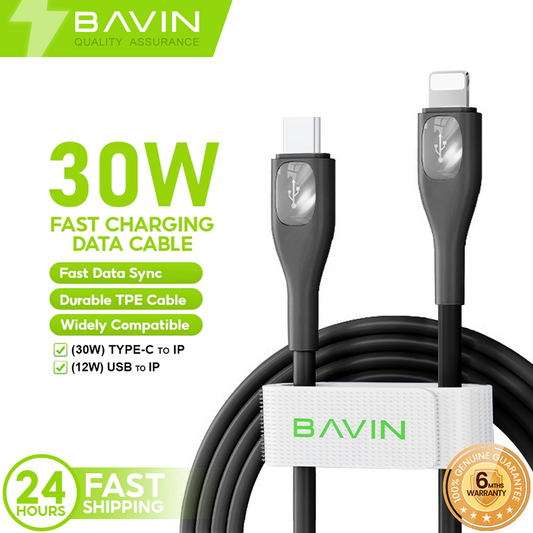 BAVIN CB285 Candy Series PD 30W/12W 1.2m Fast Charging Cable for iPhone / Type-C to iPhone Devices