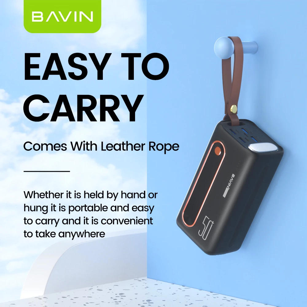BAVIN PC066 50000mAh Powerbank Charging Type-C Micro iPhone Input & 4 USB Output w/ LED Light PowerBank