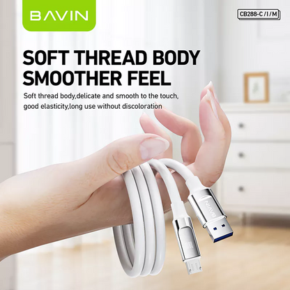 BAVIN CB288 18W PD Fast Charging Soft Silicone Thick Wire Data Cable Compatible for Smartphones