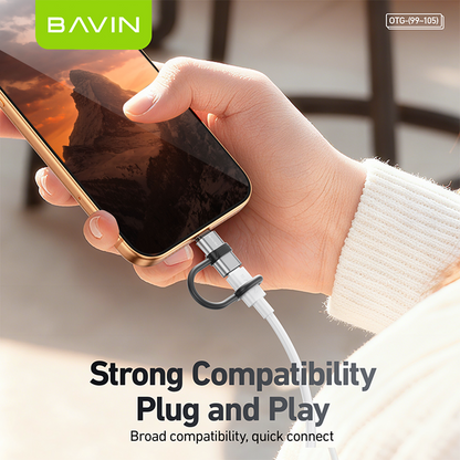 BAVIN O99 OTG Adapter USB / Type-C Port Converter 480Mbps High-Speed Data Transfer for Type-C, iPhone & Micro Devices