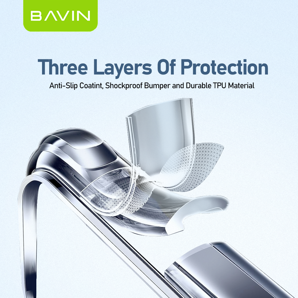 BAVIN E-FS2 Shockproof Clear Soft Silicone TPU Case Back Cover For iPhone 11-17 Pro Max Series