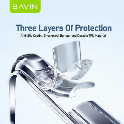 BAVIN E-FS2 Shockproof Clear Soft Silicone TPU Case Back Cover For iPhone 11-17 Pro Max Series