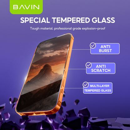 BAVIN Q3 One Click Series Screen Protector Tempered Glass Full Screen for iPhone X/XS/11/12/13/14/15/16/16E/17 Series