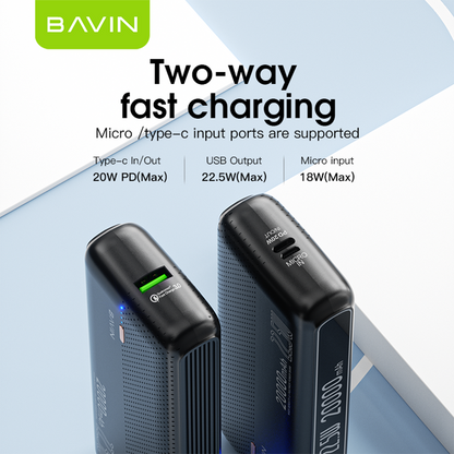 BAVIN Y-PC025 20000mAh Q.C 3.0Compact Fast Charging Powerbank