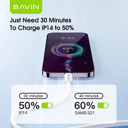 BAVIN U-CB008 12W / 18W / 20W / 60W Fast Charging Qualcomm3.0 Cable Charger High Speed Data Transfer 1/2/3 Meters Cord