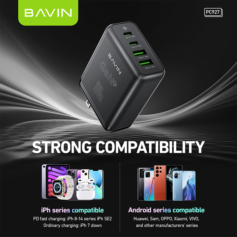 BAVIN C-PC927 100W Multi-Port Fast Charger for Type-C & USB