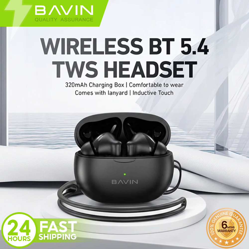 BAVIN BA77 TWS Wireless Bluetooth 5.4 Earbuds w/ Stereo Sounds & Touch Control